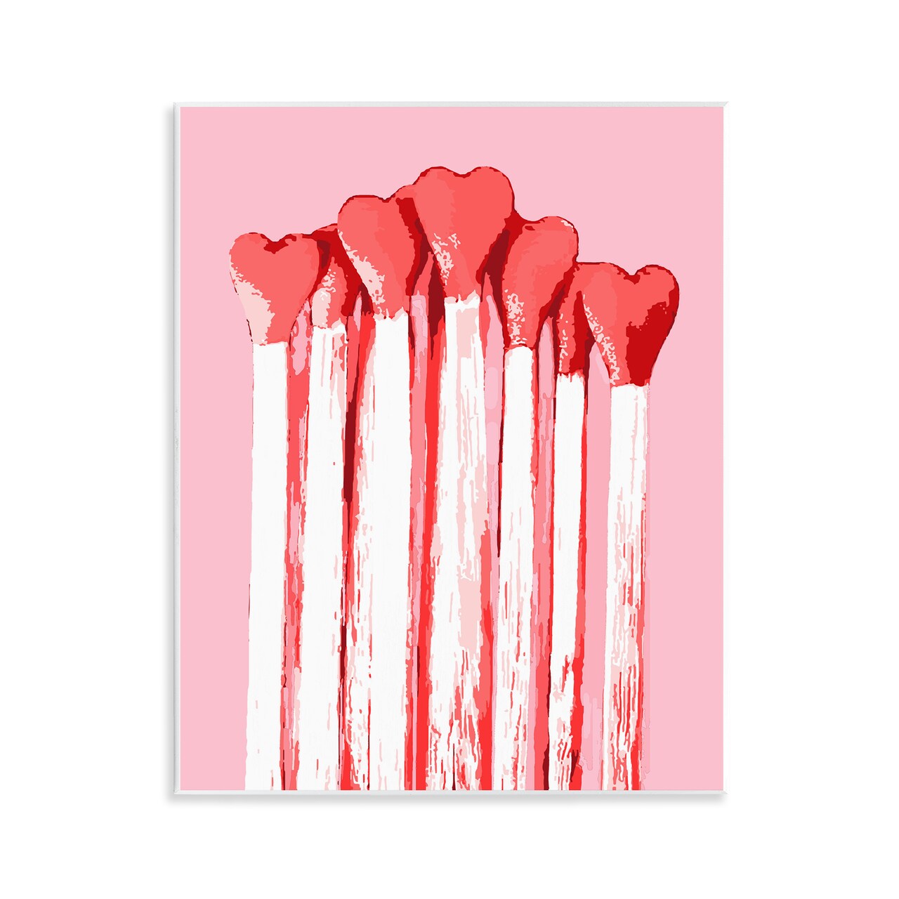 Stupell Industries Pastel Pink Heart Matches Wall Plaque Design by Lil' Rue